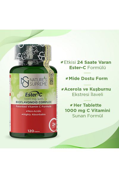 Nature's Supreme Ester-C 1000 Mg Vitamin C 120 Tablets