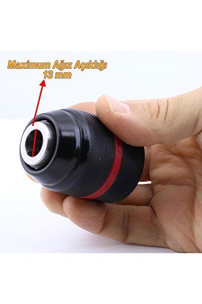 Badem10 Kilitli Metal Mandren Adaptör Anahtarsız 1/2" 13mm 20 Unf (DİŞ) Kırıcı Delici Matkap Sds Plus Uyumlu