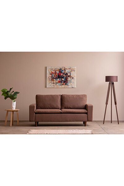 Pafu Lungo Modüler İkili Koltuk - Açık Kahve Keten