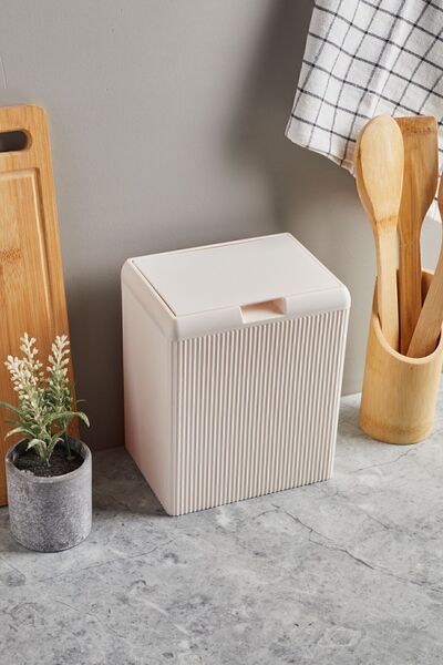 AboutThePerfect Şeffaf Akrilik Tezgah Üstü Çöp Kutusu, 4 Litre, Temiz ve Şık ...