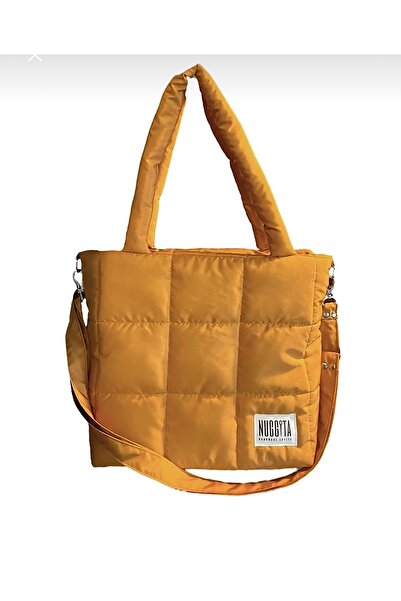 Nuggita Kadın Camel Quadrato Puffer Çanta