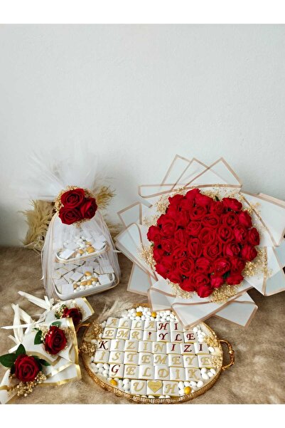 ZEKAAVM Kız isteme çikolatası kız isteme çiçeği 41 güllü seti 3 anne gülü hediye