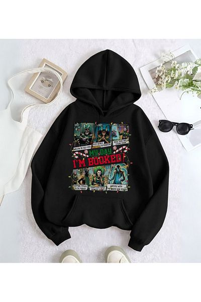 Touz Moda Суитшърт с качулка и щампа „Весела Коледа“