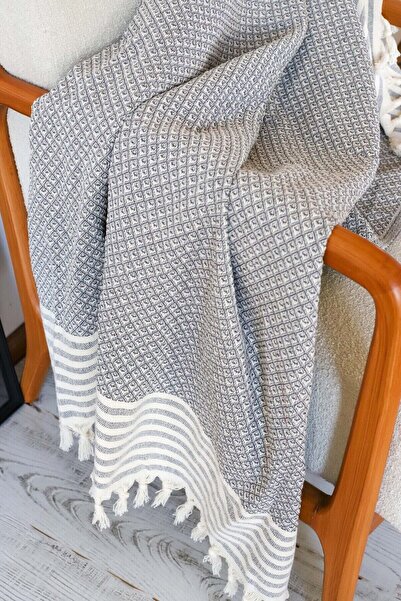 Koza Mix towel Husă canapea extensibilă Antracit Star Pattern 180x210 Cm Husă canapea (GRI ÎNCHIS)