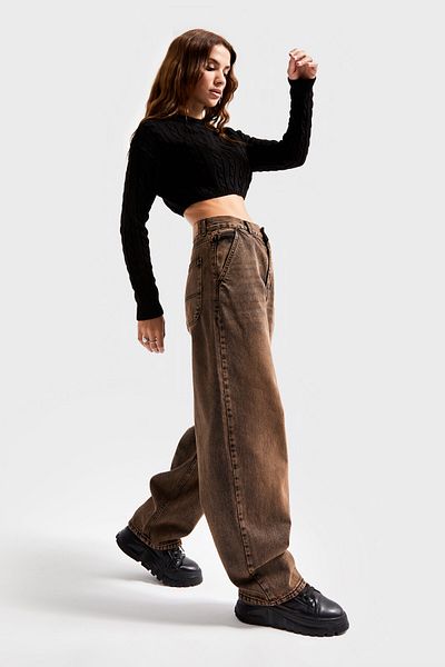 its basic Special Brown Color Women's Skater Fit Denim - 4w488