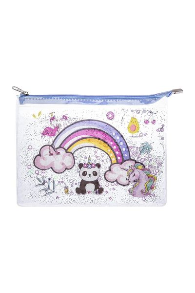 VUKİ Vuki Mix Clear A5 File with Silvery and Watery Zipper