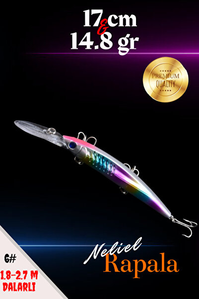 NELİEL 17cm&14.8gr Dalarlı Rapala,Solungaçlı Maket Balık, SAHTE Balık, Suni Yem