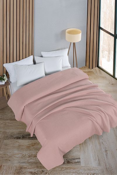 Evim Cotton Honeycomb Light Powder Multi-Purpose Bedspread Single - 160X230 cm