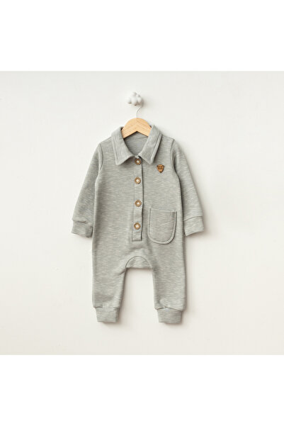 Baby Fou Gömlek Yaka Önden Düğmeli Tulum