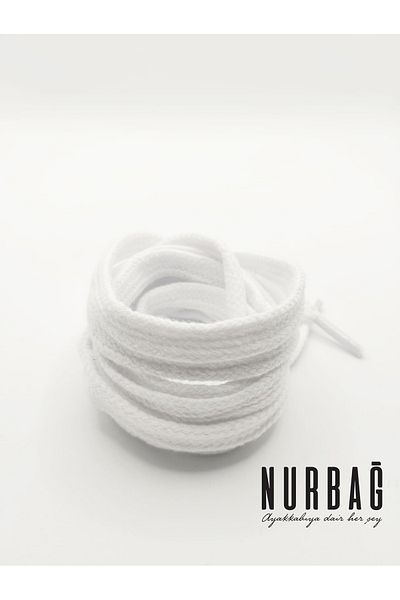 NURBAĞ DOKUMA Sports Shoelace White Flat Cotton 115 Cm 1 Pair Bs95