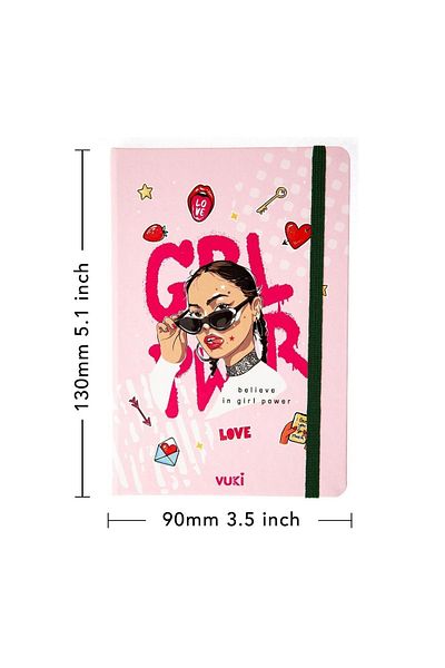 VUKİ Patterned Hard Cover Elastic Notebook A5