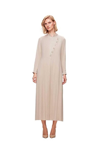 MISS DALIDA Renkli Düğmeli Cupro Elbise T25K-4001