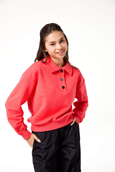 Evermade Polo Yaka Düğme Detaylı Lastikli Sweatshirt