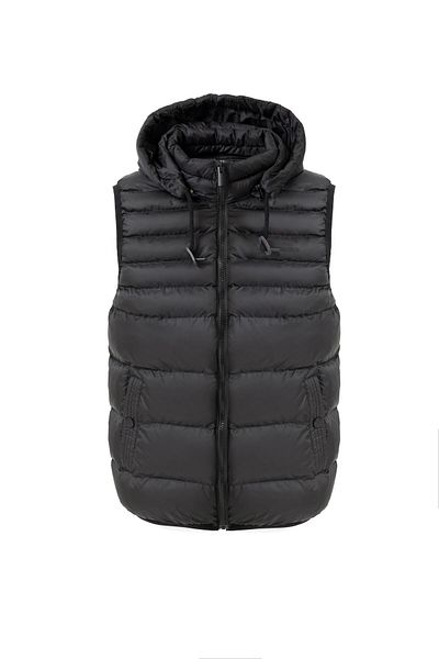 Danger Men's Detachable Hooded Puffer Vest Black
