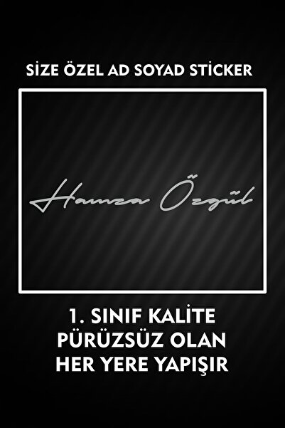 3M Size Özel Ad Soyad İmza  20x3 Cm /  İmza Etiket / Araç Sticker / Motor Sticker