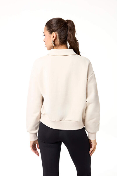 Evermade Polo Yaka Düğme Detaylı Lastikli Sweatshirt