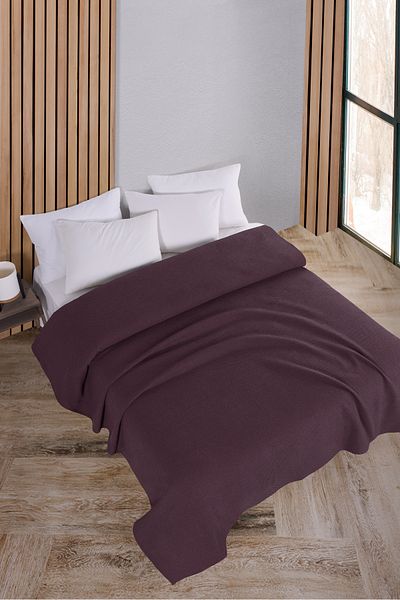 Evim Cotton Honeycomb Dark Claret Red Star Single Bedspread - 160X230Cm
