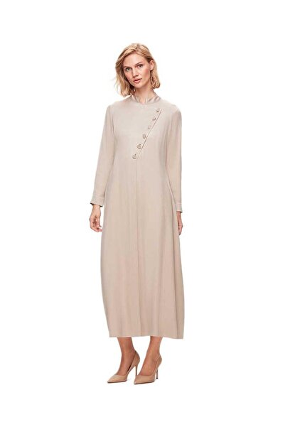 MISS DALIDA Renkli Düğmeli Cupro Elbise T25K-4001