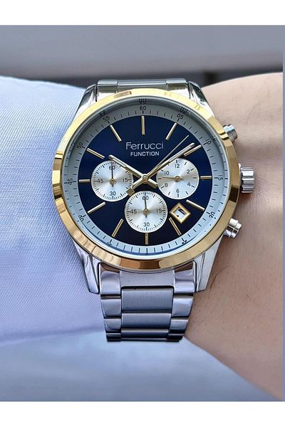 Ferrucci Men's Functions Active Steel Band Wrist Watch