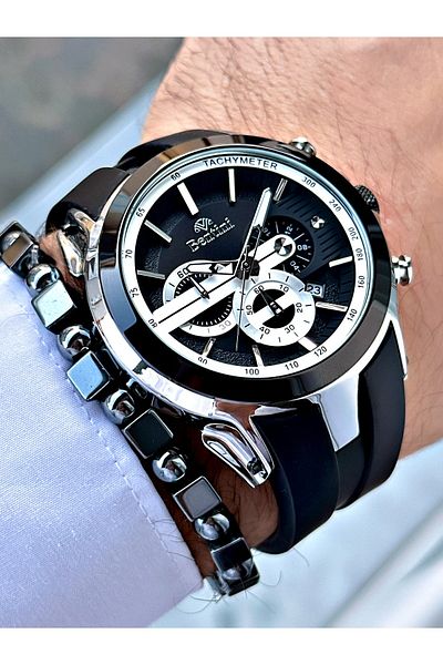 Bentini Bentini Slicon Cord Men's Watch with Bracelet Gift
