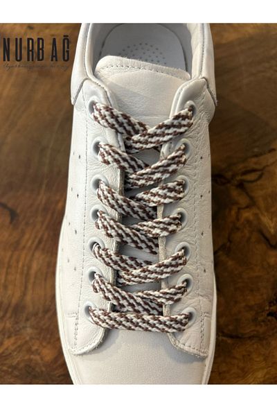NURBAĞ DOKUMA NURBAĞ SPORTS SHOES LACE-UP BROWN WHITE TRANSITION 80 CM 1 PAIR BS43