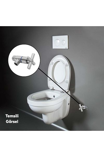 Badem10 Alafranga Flex Metal Reservoir - Hose Connector, Intermediate Faucet Toilet Seat Flip Bidet Tap