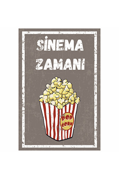 Hayat Poster cinema time pop corn popcorn decor acasă pictură pop art retro poster din lemn