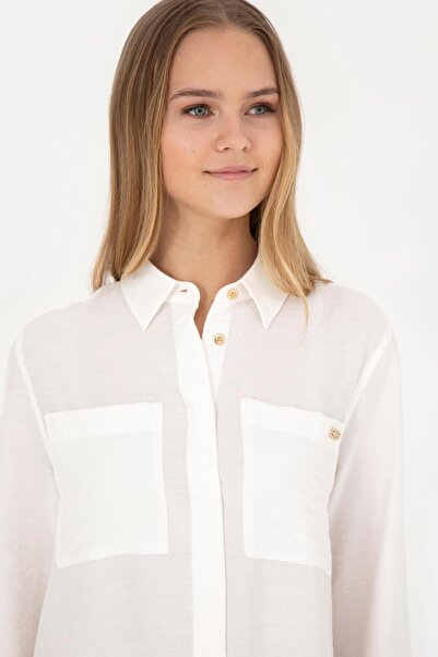 U.S. Polo Assn. Women's Ecru Polo Neck Woven Dress 1864246