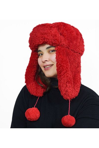 Özgüner Oyuncak Women's Fur Plush Hat with Headphones, Beanie