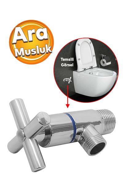 Badem10 Alafranga Flex Metal Reservoir - Hose Connector, Intermediate Faucet Toilet Seat Flip Bidet Tap