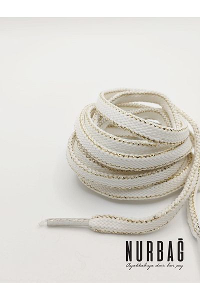 NURBAĞ DOKUMA Sneakers White Gold Lacing 100 Cm 1 Pair Bs98