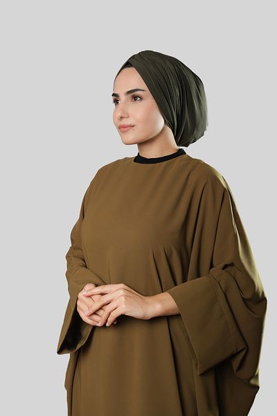 HÜRREM BONE Χακί ντραπέ Casual Hijab Bonnet Sandy Gathered 2315_09