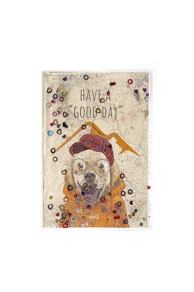 VUKİ Patterned A5 Notebook with Glitter and Watery Cover