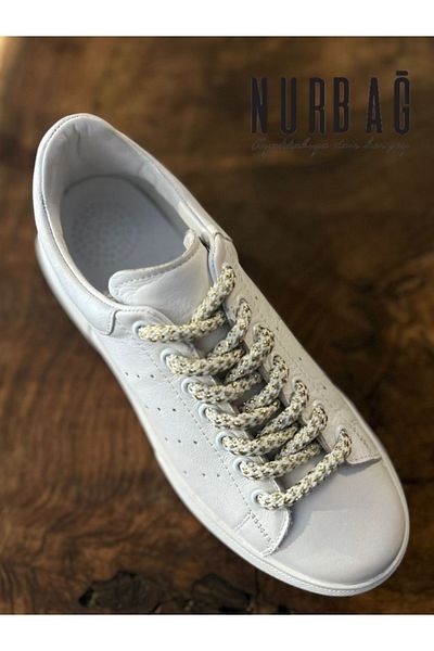 NURBAĞ DOKUMA SPORTS SHOES WHITE GOLD SILVERY PATTERNED 1 PAIR 130 CM BS49