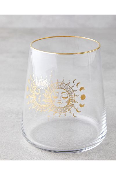 English Home Talisman Mysterious 380 ml Clear-Gold Glass Set of 2