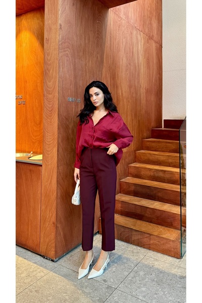 Serica Moda Pantaloni morcovi cu dungi