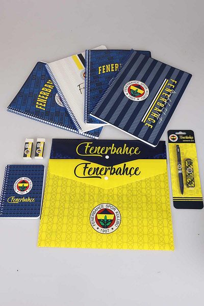 Fenerbahçe Licensed A4 Notebook - 2 Plaids, 2 Lines, 2 Snap Files, 2 Erasers, Notepads