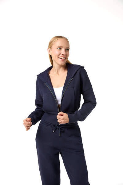 Evermade Kapüşonlu Cepli Oversize Fermuarlı Ceket