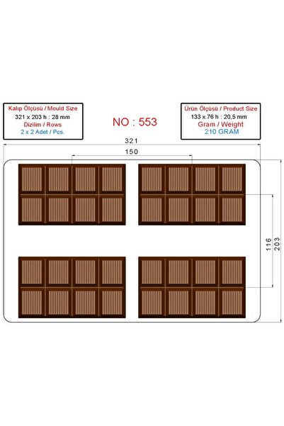 MFS Polycarbonate 4-Piece Dubai Chocolate Mold