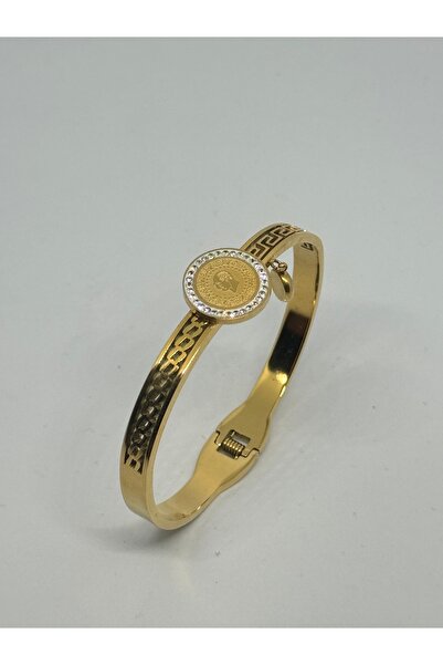 Çelik Arya jewelry 316L kararma yapmaz Çelik kadın çeyrekli kelepçe bileklik