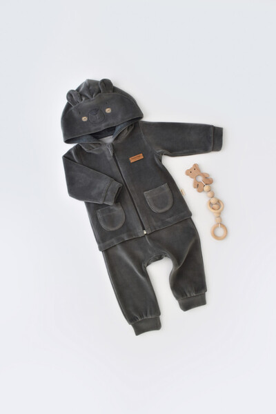 Evelise Σετ αρκουδάκια, φερμουάρ, κουκούλα, μακρύ παντελόνι, 80% βαμβάκι, 20%...