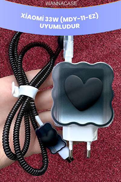 WANNACASE Xiaomi Redmi 33W Uyumlu Şarj Kablosu Ve Şarj Başlığı Koruyucu Kılıf...