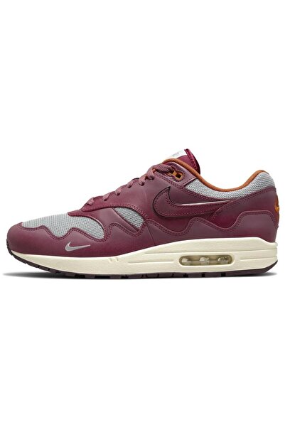 Nike Air Max 1 / Patta Leather Sneaker Genuine Leather Men's Casual Sports Shoes Claret Red