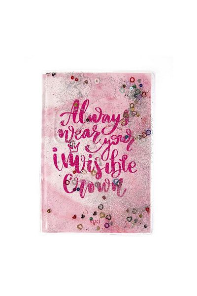 VUKİ Patterned A5 Notebook with Glitter and Watery Cover