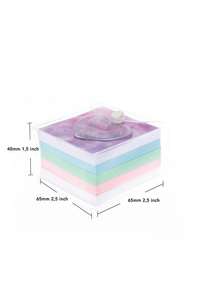 VUKİ Glitter and Watery Patterned Cube Memo Pad