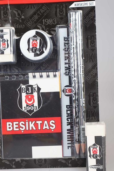 Beşiktaş New Season - Licensed Stationery Set of 7, Notepad, 2 Eraser and Pencil Sharpener