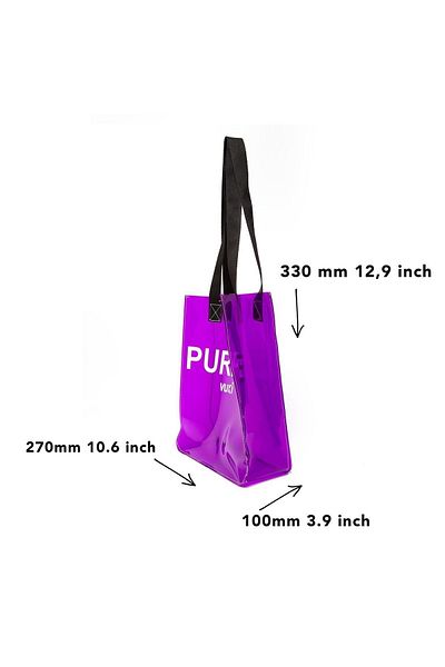 VUKİ Colorful Transparent Design Dress and Beach Bag