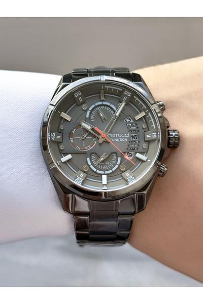 Ferrucci Men's Functions Active Steel Band Wrist Watch