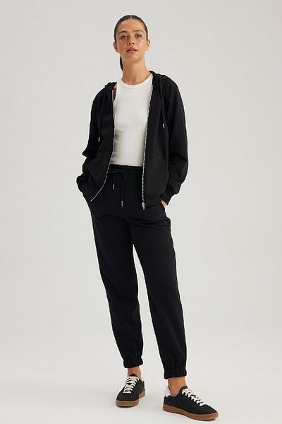 DeFacto Regular Fit Hooded Basic Plain Zip-Up Sweatshirt Y1502Az23Au