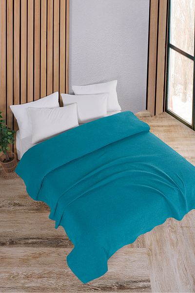 Evim Cotton Akel Turquoise Multi-Purpose Bedspread Single - 160X230 cm